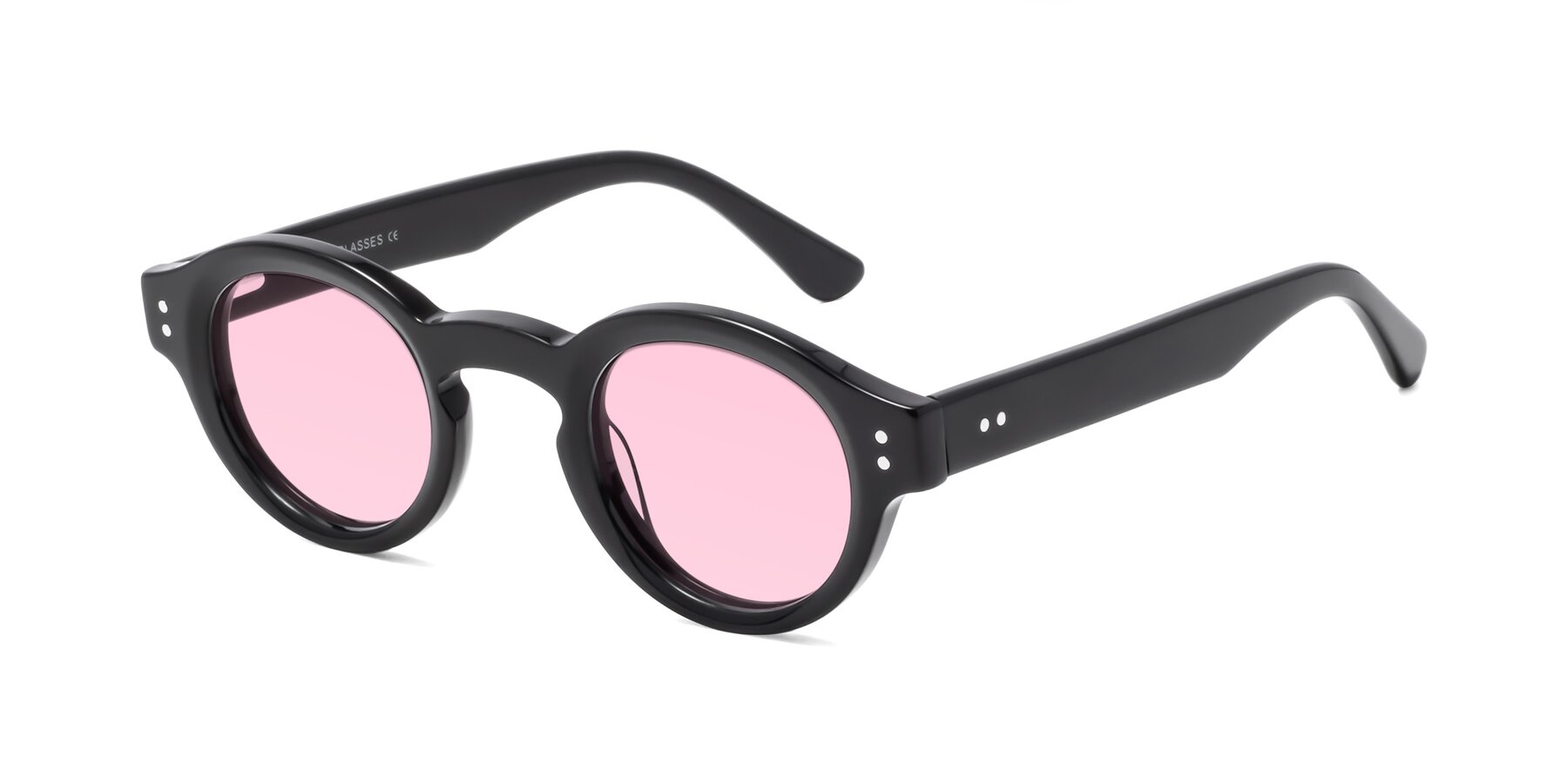 Angle of Pine in Black with Light Pink Tinted Lenses