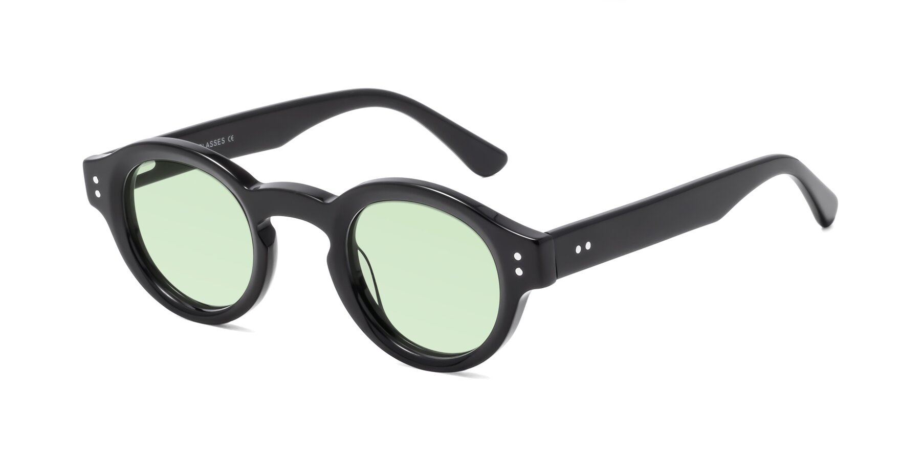 Angle of Pine in Black with Light Green Tinted Lenses