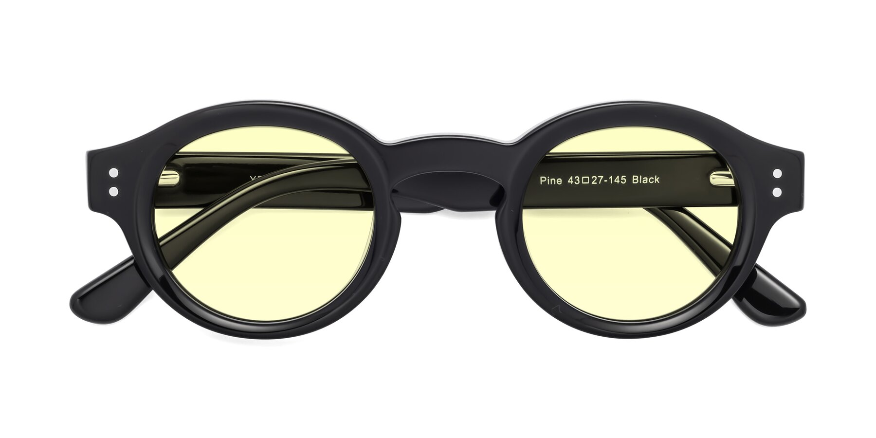 Folded Front of Pine in Black with Light Yellow Tinted Lenses
