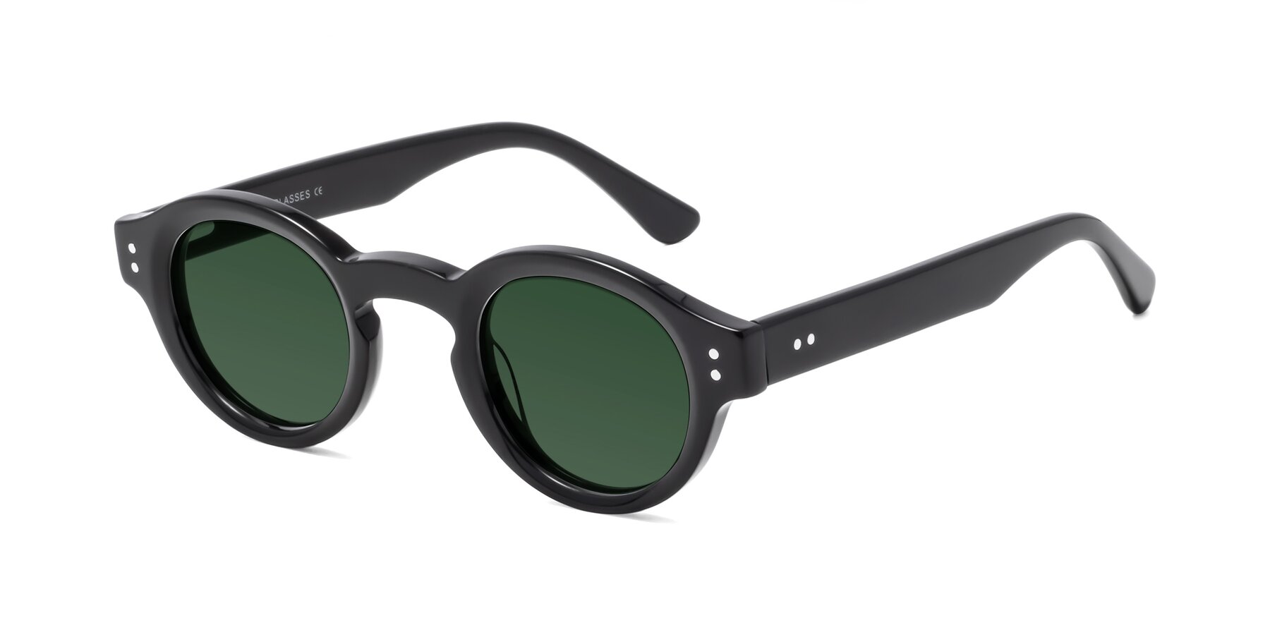 Angle of Pine in Black with Green Tinted Lenses