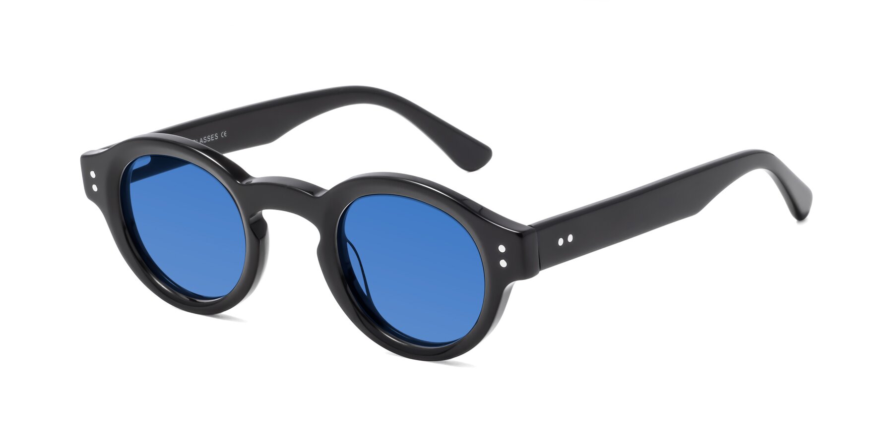Angle of Pine in Black with Blue Tinted Lenses