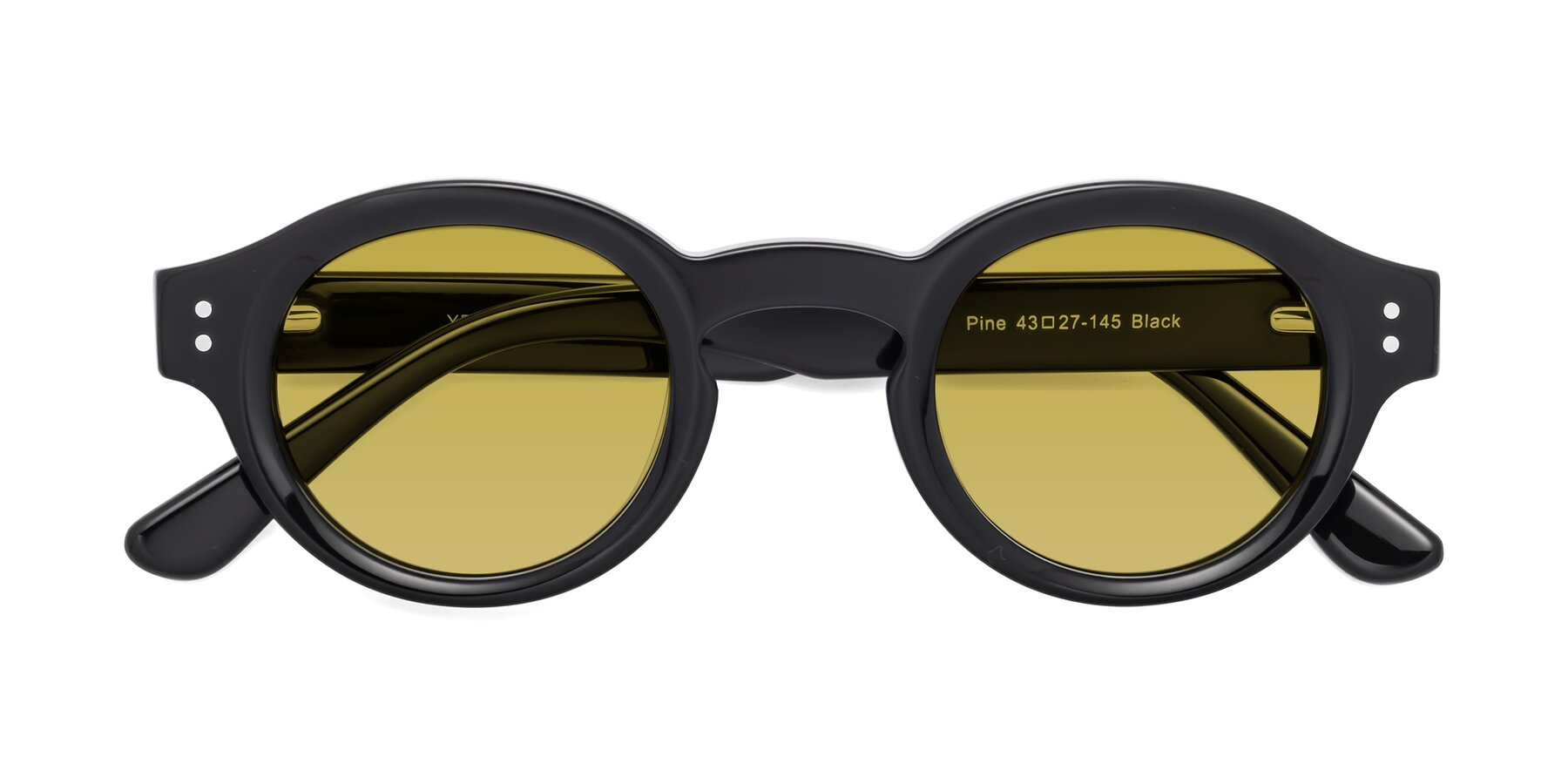 Folded Front of Pine in Black with Champagne Tinted Lenses