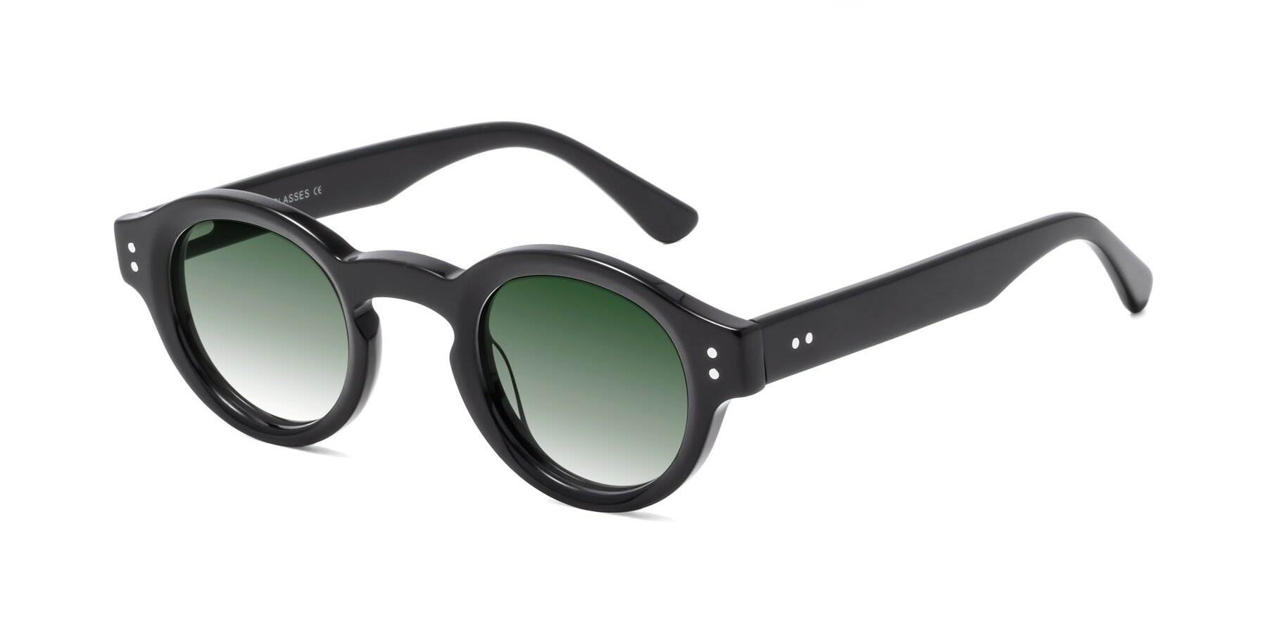 Angle of Pine in Black with Green Gradient Lenses