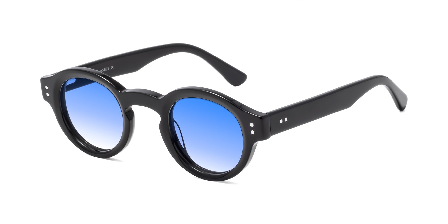 Angle of Pine in Black with Blue Gradient Lenses