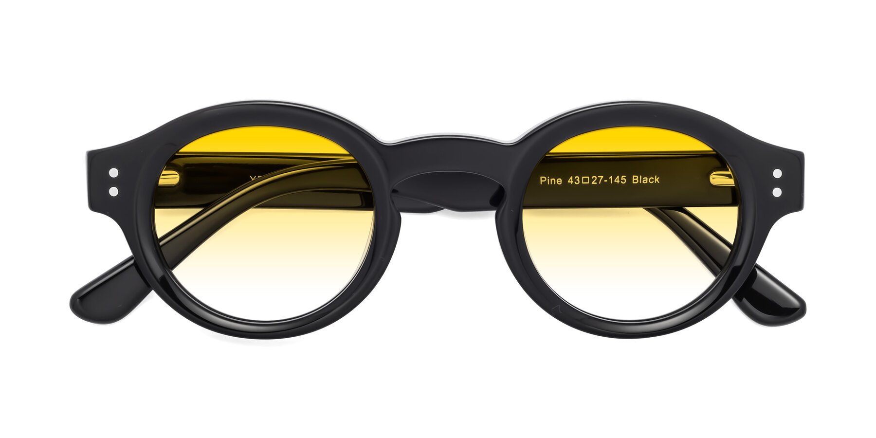 Folded Front of Pine in Black with Yellow Gradient Lenses