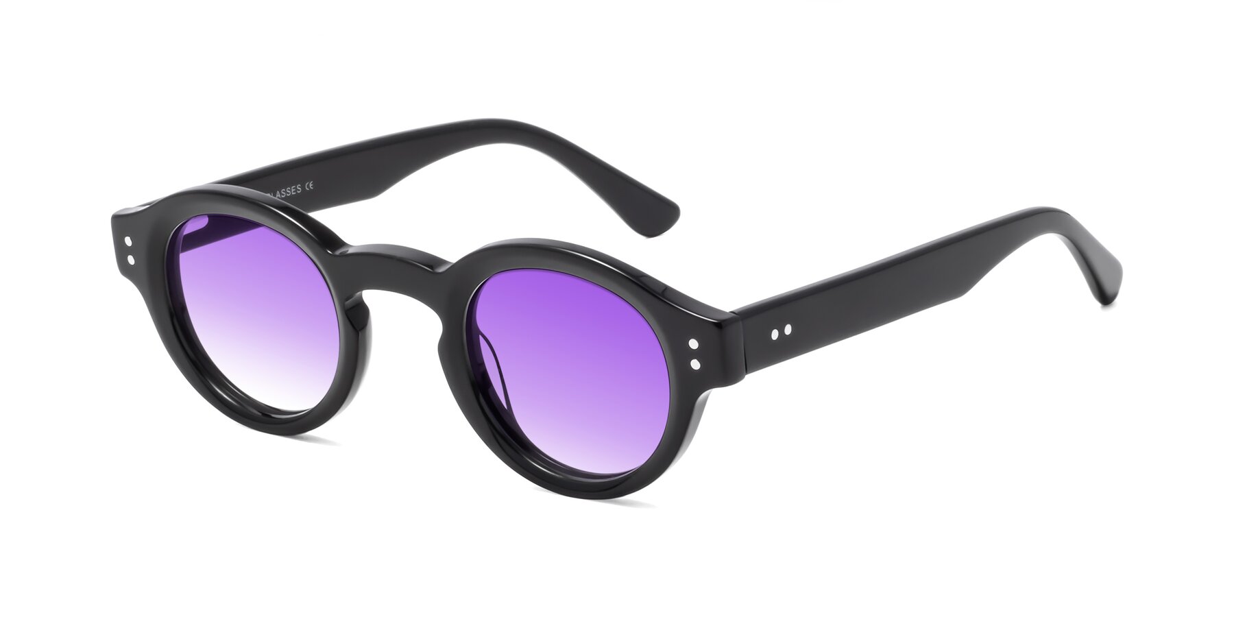 Angle of Pine in Black with Purple Gradient Lenses