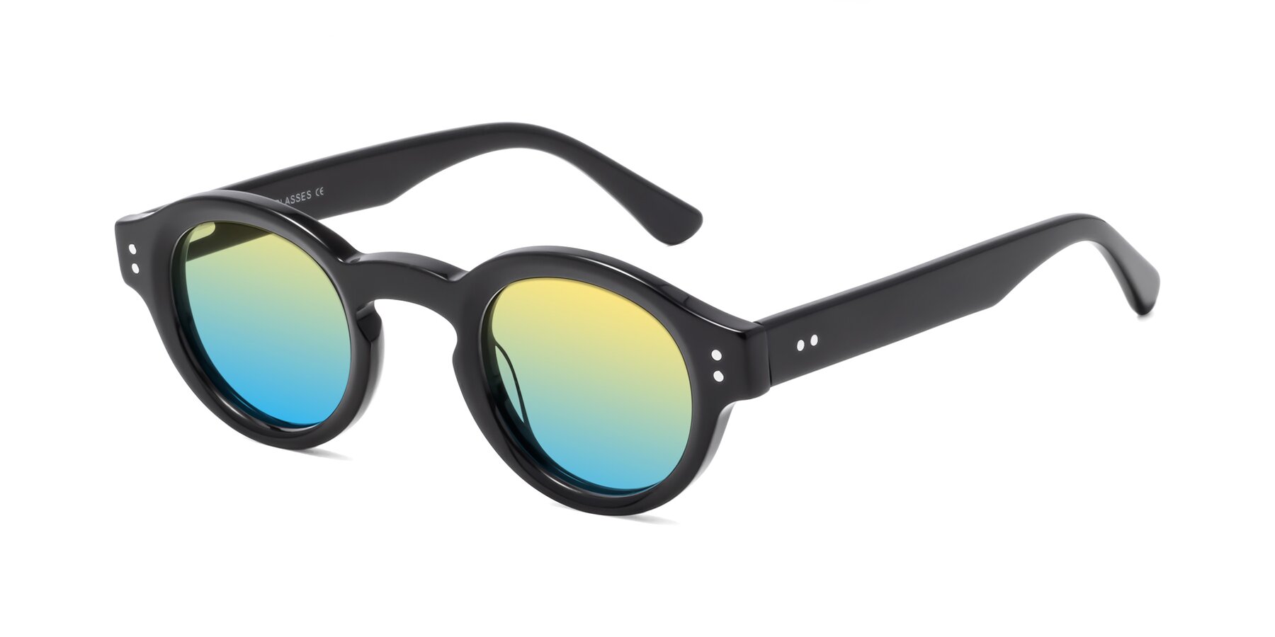 Angle of Pine in Black with Yellow / Blue Gradient Lenses