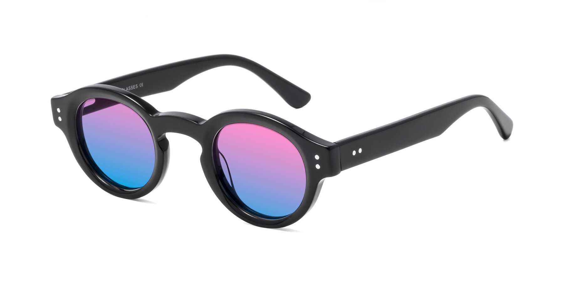 Angle of Pine in Black with Pink / Blue Gradient Lenses