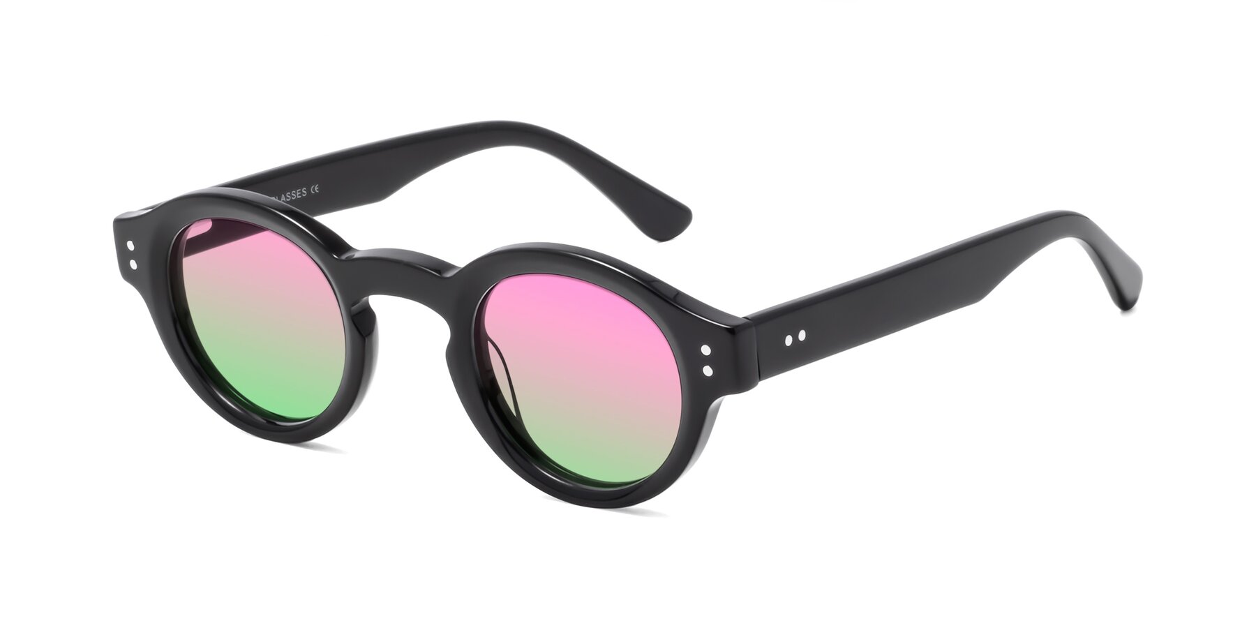 Angle of Pine in Black with Pink / Green Gradient Lenses