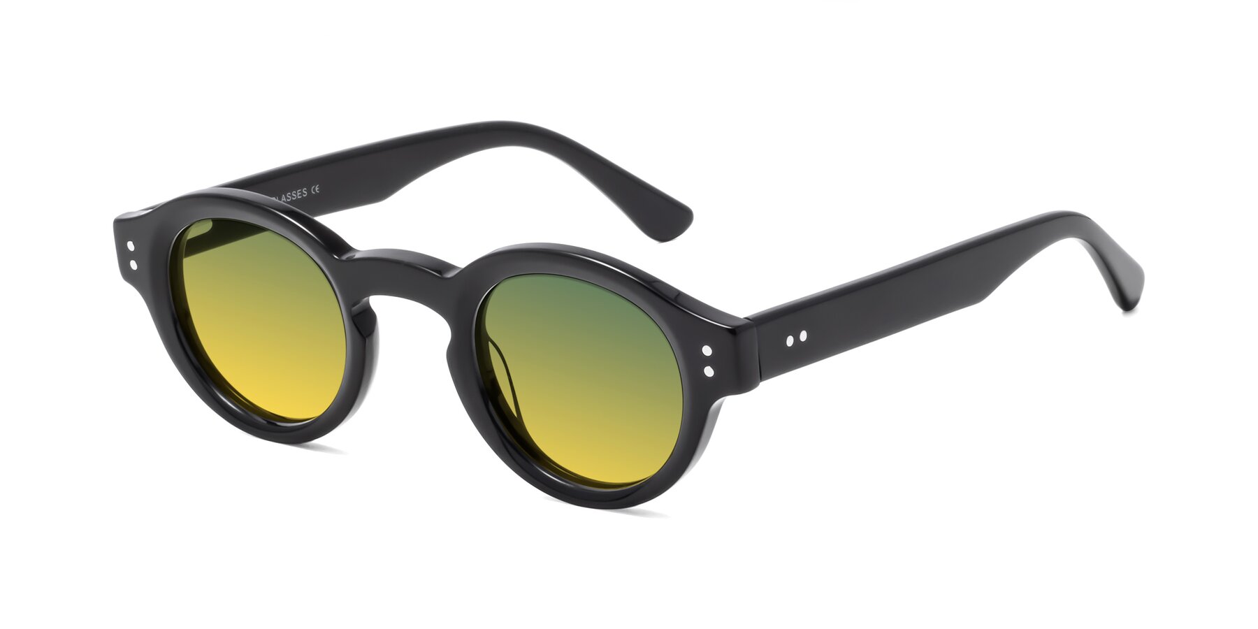 Angle of Pine in Black with Green / Yellow Gradient Lenses
