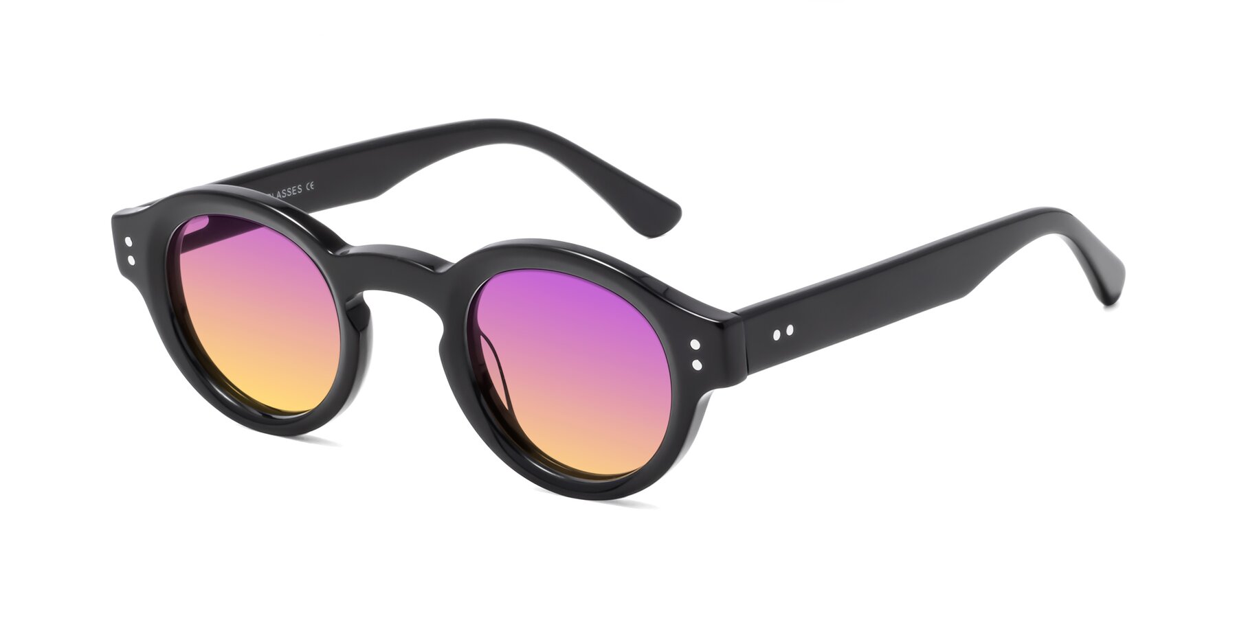 Angle of Pine in Black with Purple / Yellow Gradient Lenses