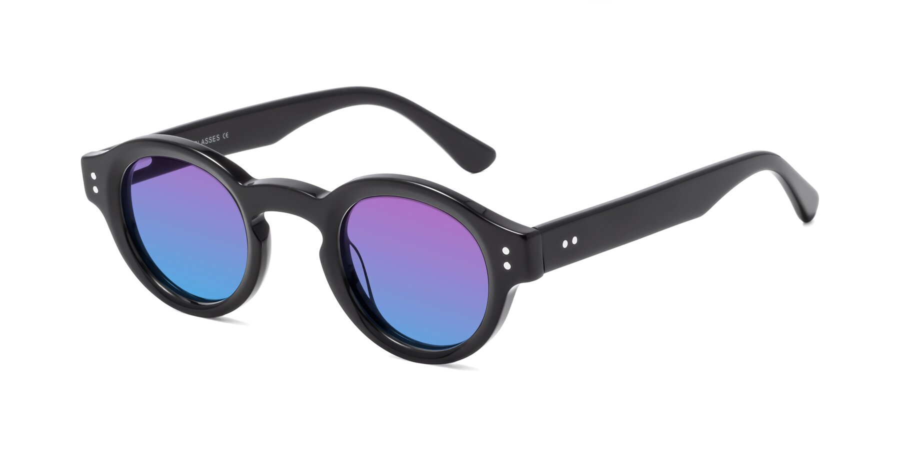 Angle of Pine in Black with Purple / Blue Gradient Lenses