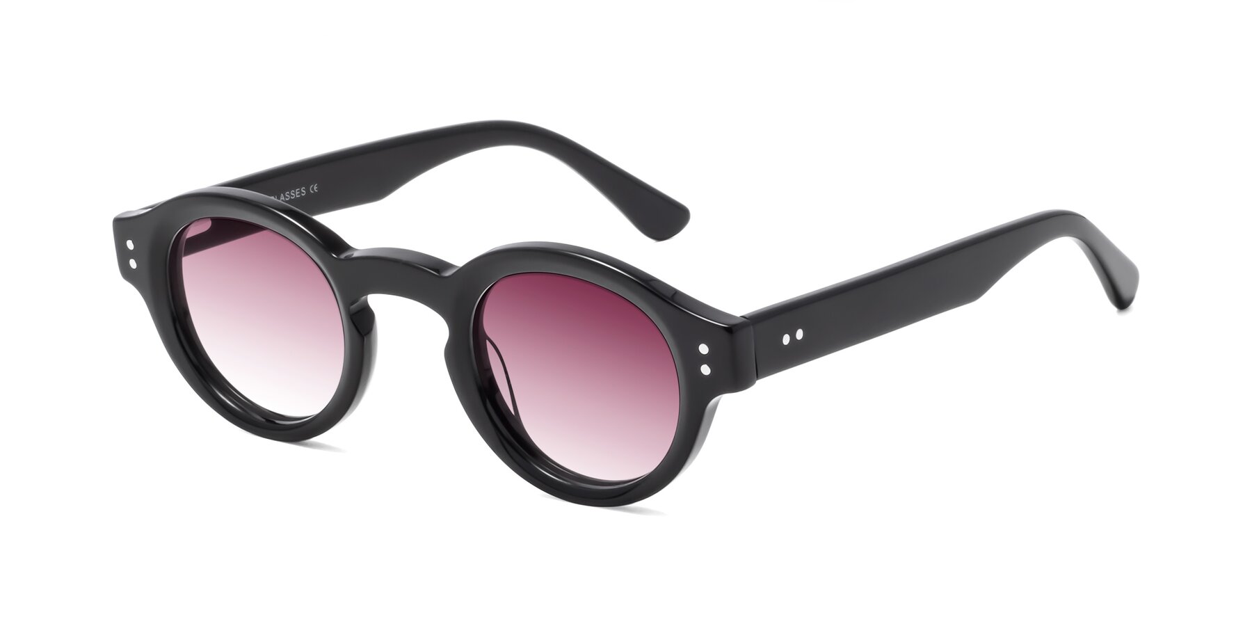 Angle of Pine in Black with Wine Gradient Lenses