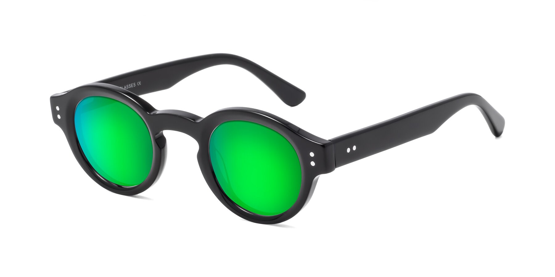 Angle of Pine in Black with Green Mirrored Lenses