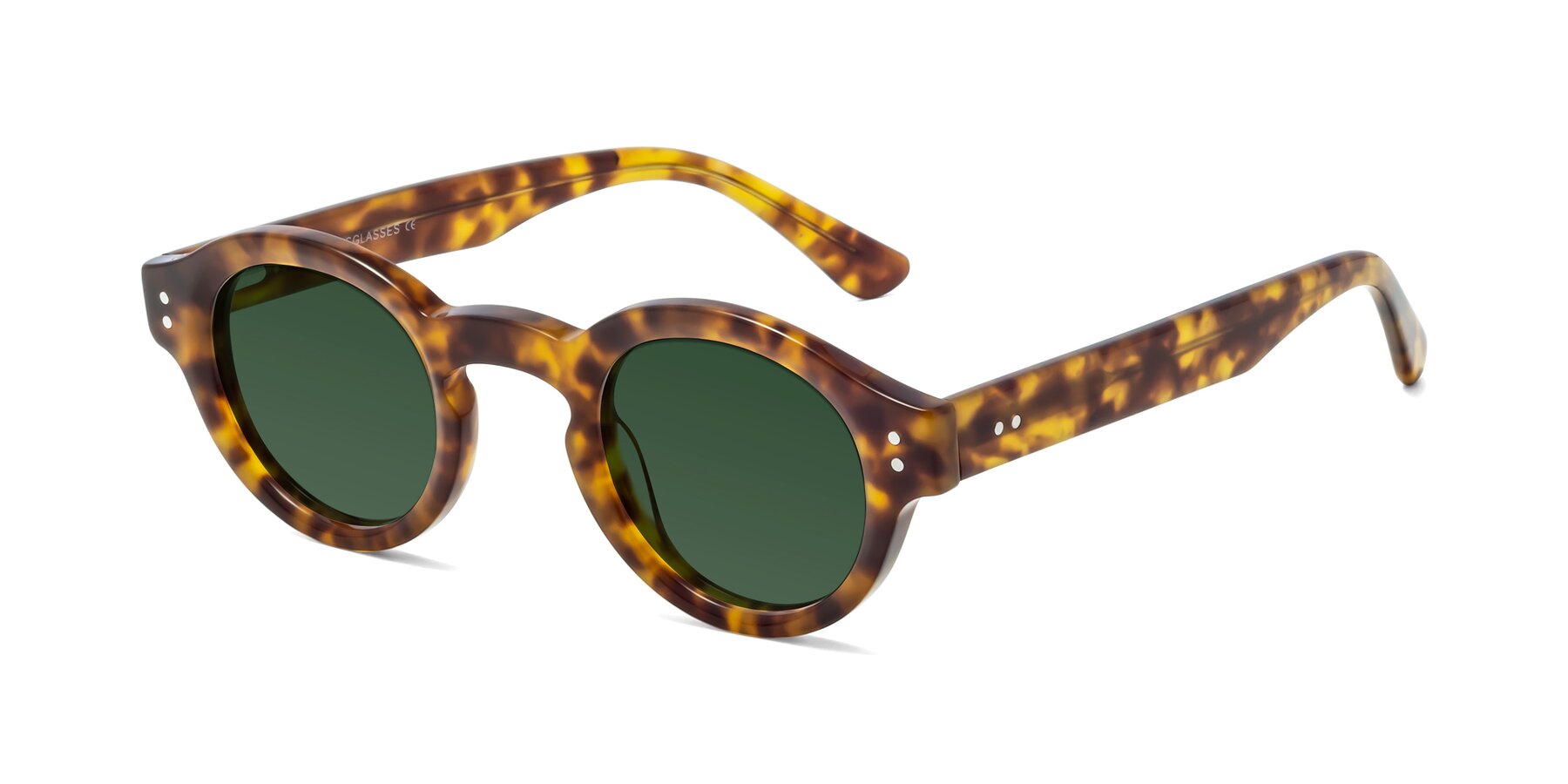 Angle of Pine in Tortoise with Green Tinted Lenses