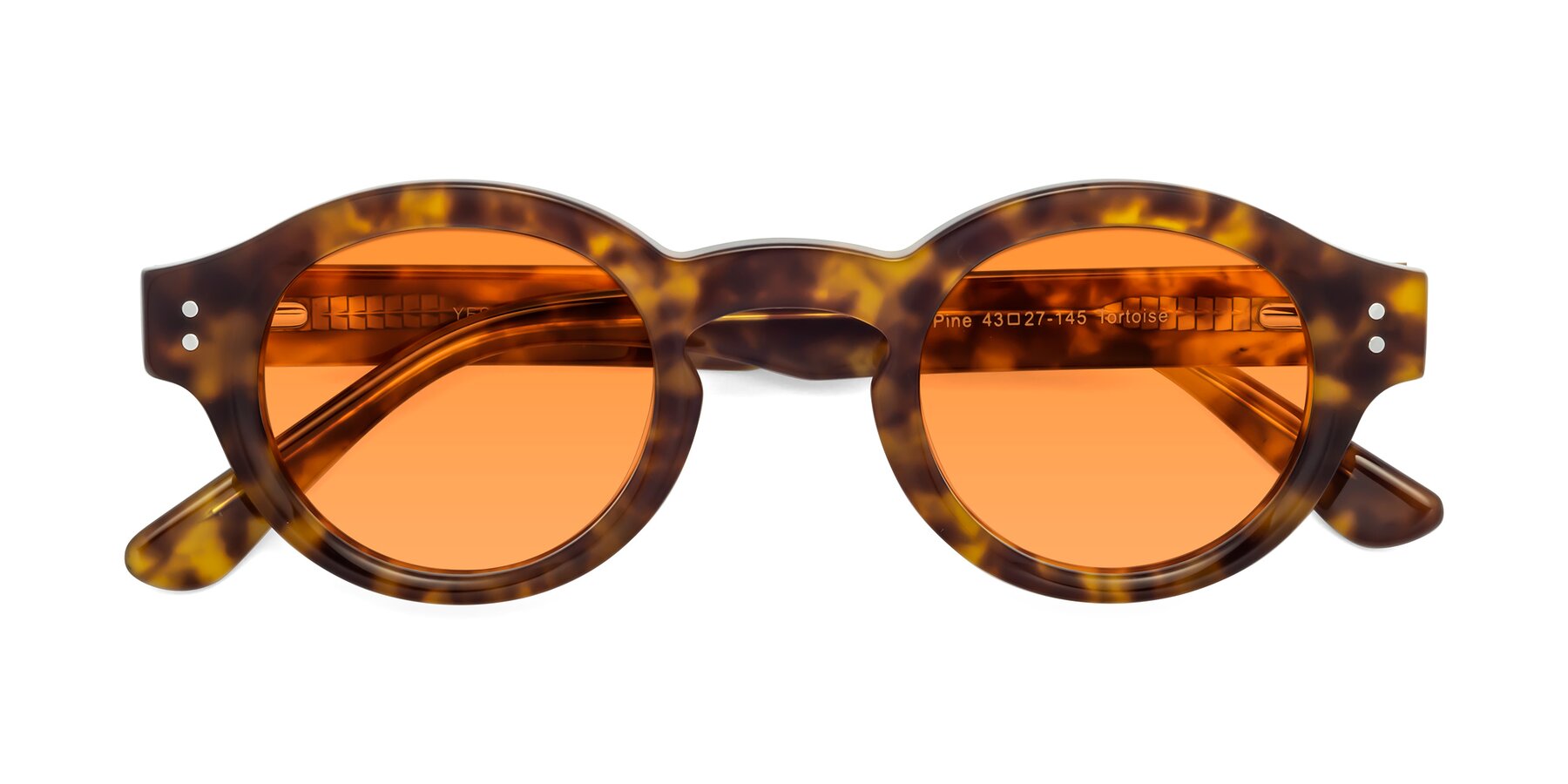 Folded Front of Pine in Tortoise with Orange Tinted Lenses