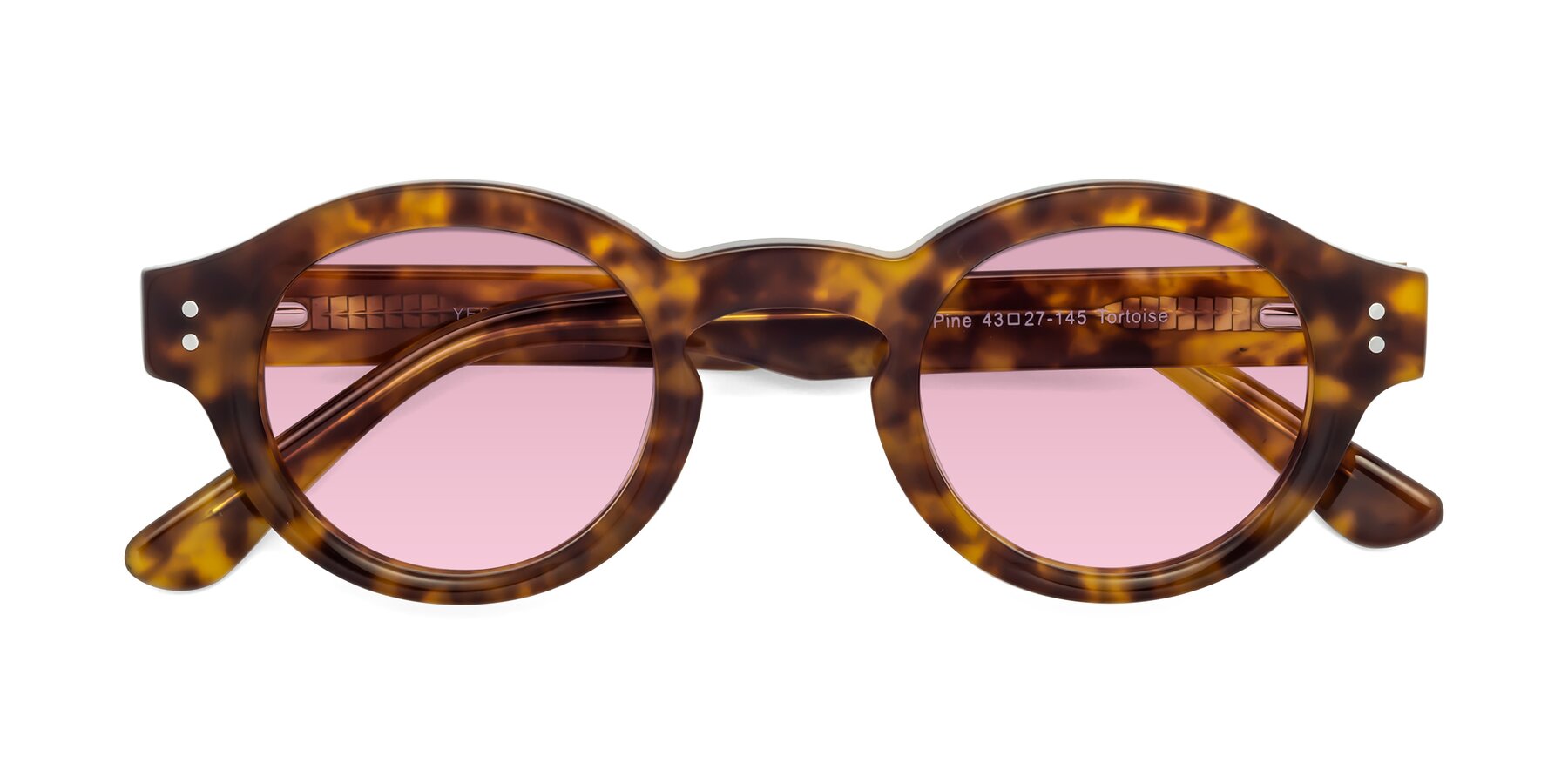 Folded Front of Pine in Tortoise with Light Wine Tinted Lenses