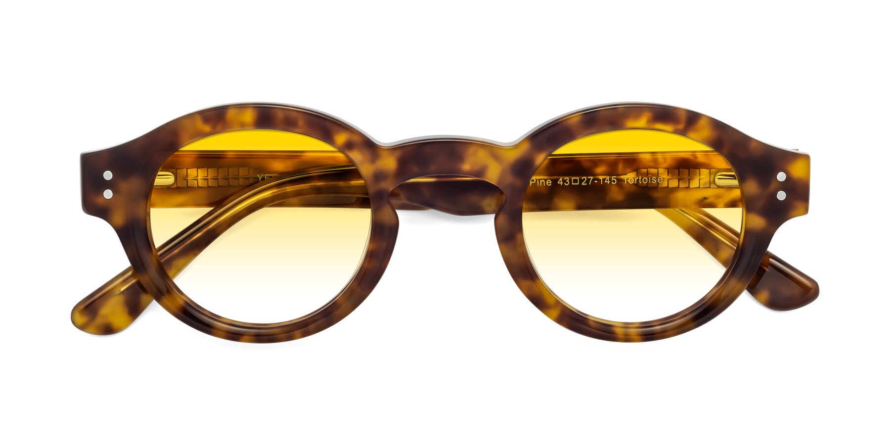 Folded Front of Pine in Tortoise with Yellow Gradient Lenses