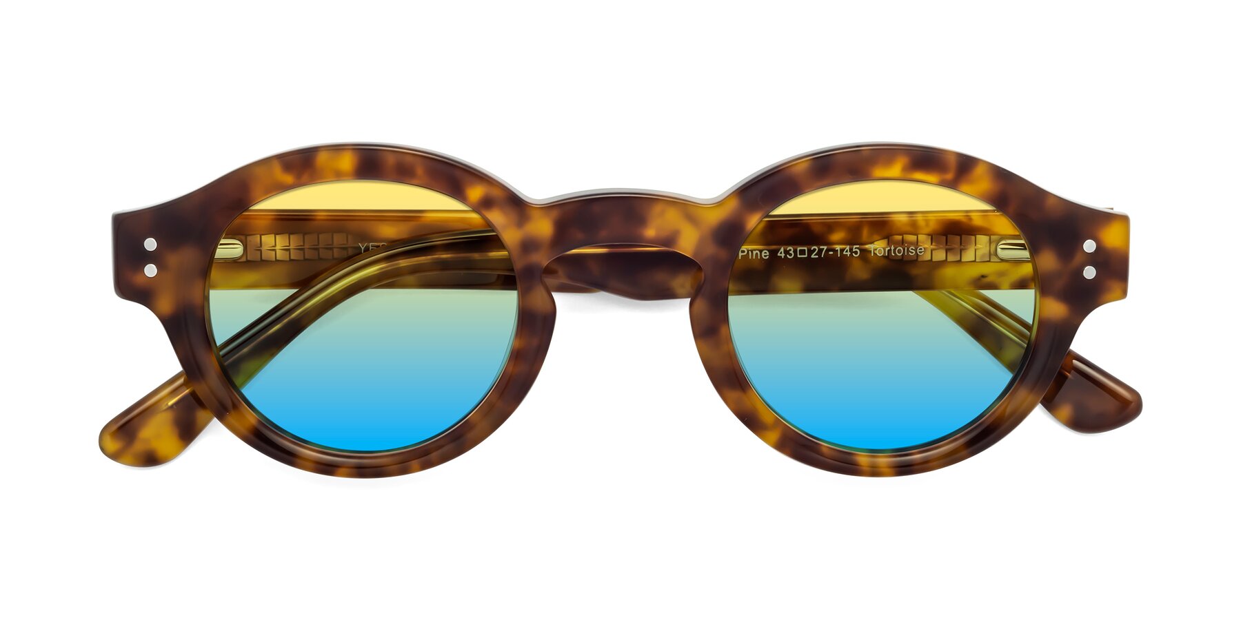Folded Front of Pine in Tortoise with Yellow / Blue Gradient Lenses