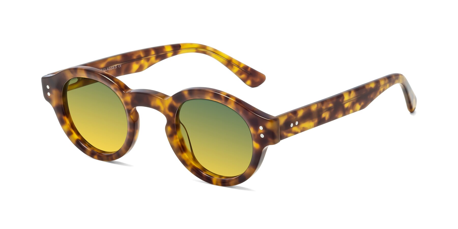 Angle of Pine in Tortoise with Green / Yellow Gradient Lenses