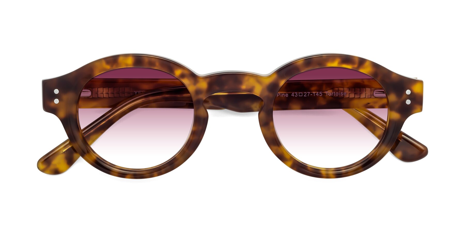 Folded Front of Pine in Tortoise with Wine Gradient Lenses