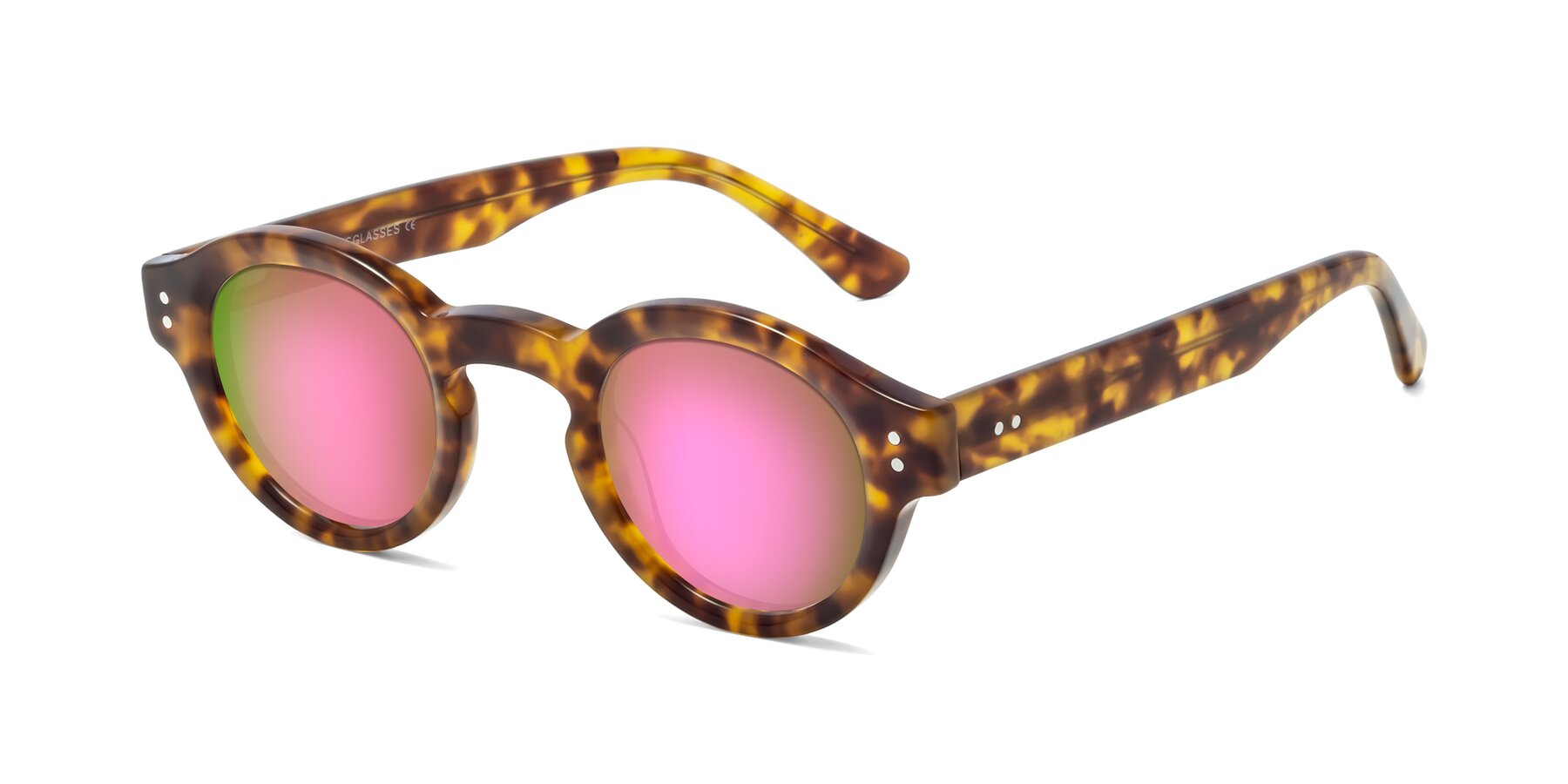 Angle of Pine in Tortoise with Pink Mirrored Lenses