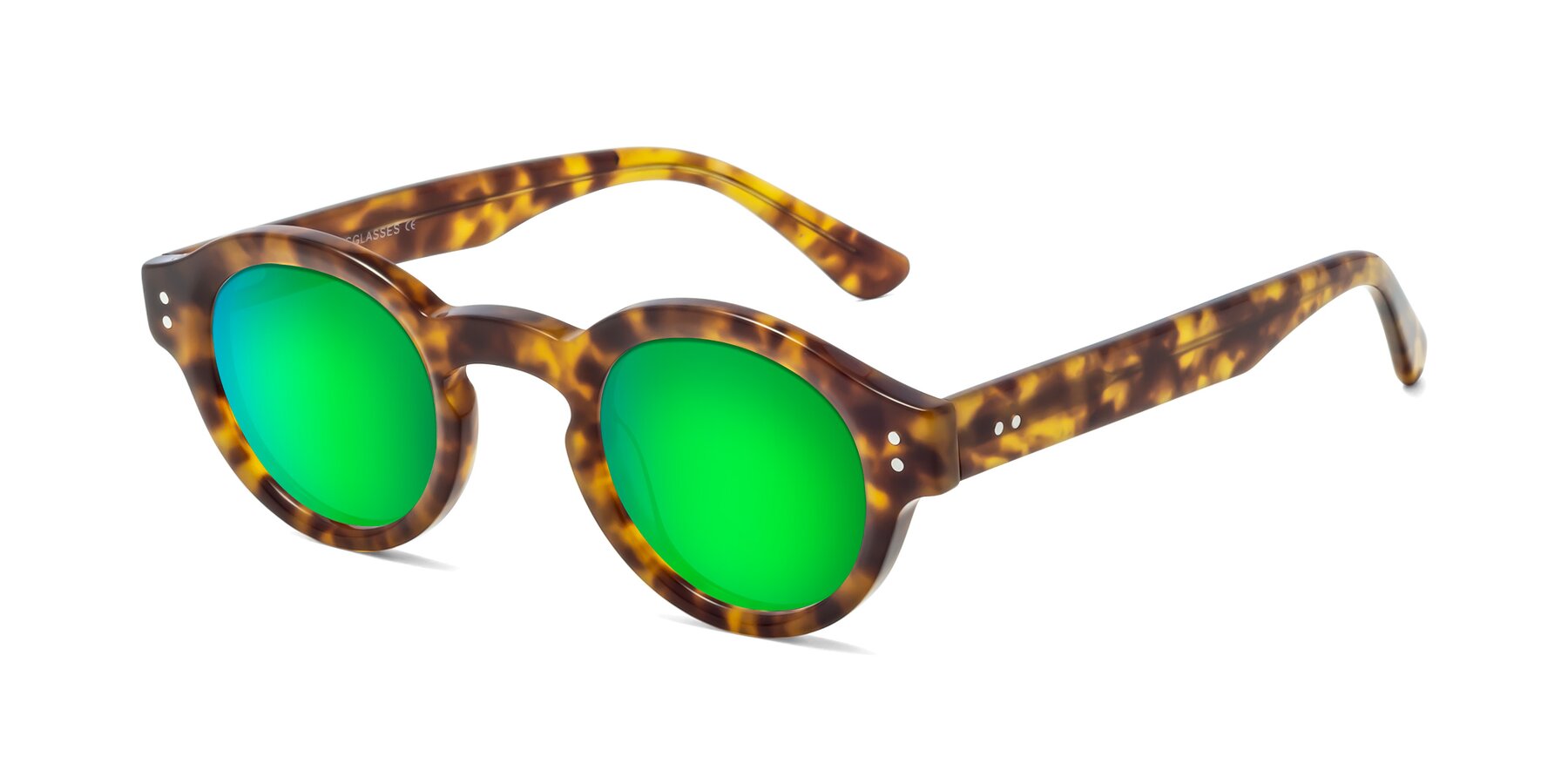 Angle of Pine in Tortoise with Green Mirrored Lenses