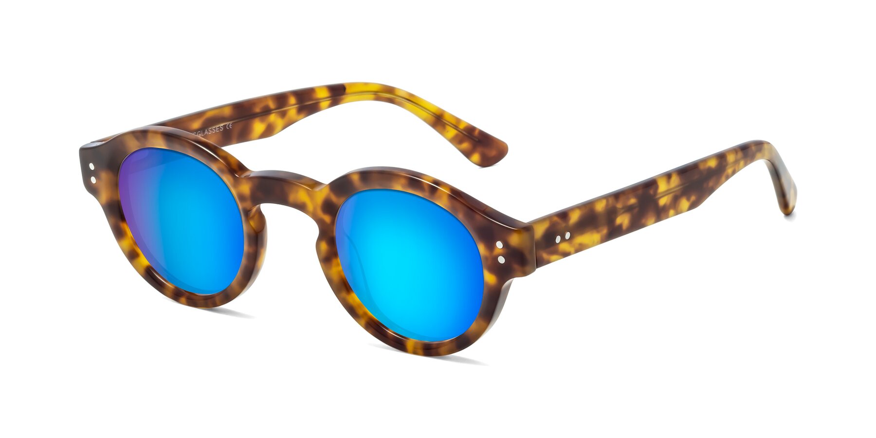 Angle of Pine in Tortoise with Blue Mirrored Lenses
