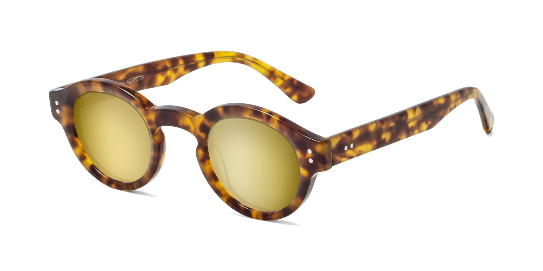 Angle of Pine in Tortoise with Gold Mirrored Lenses