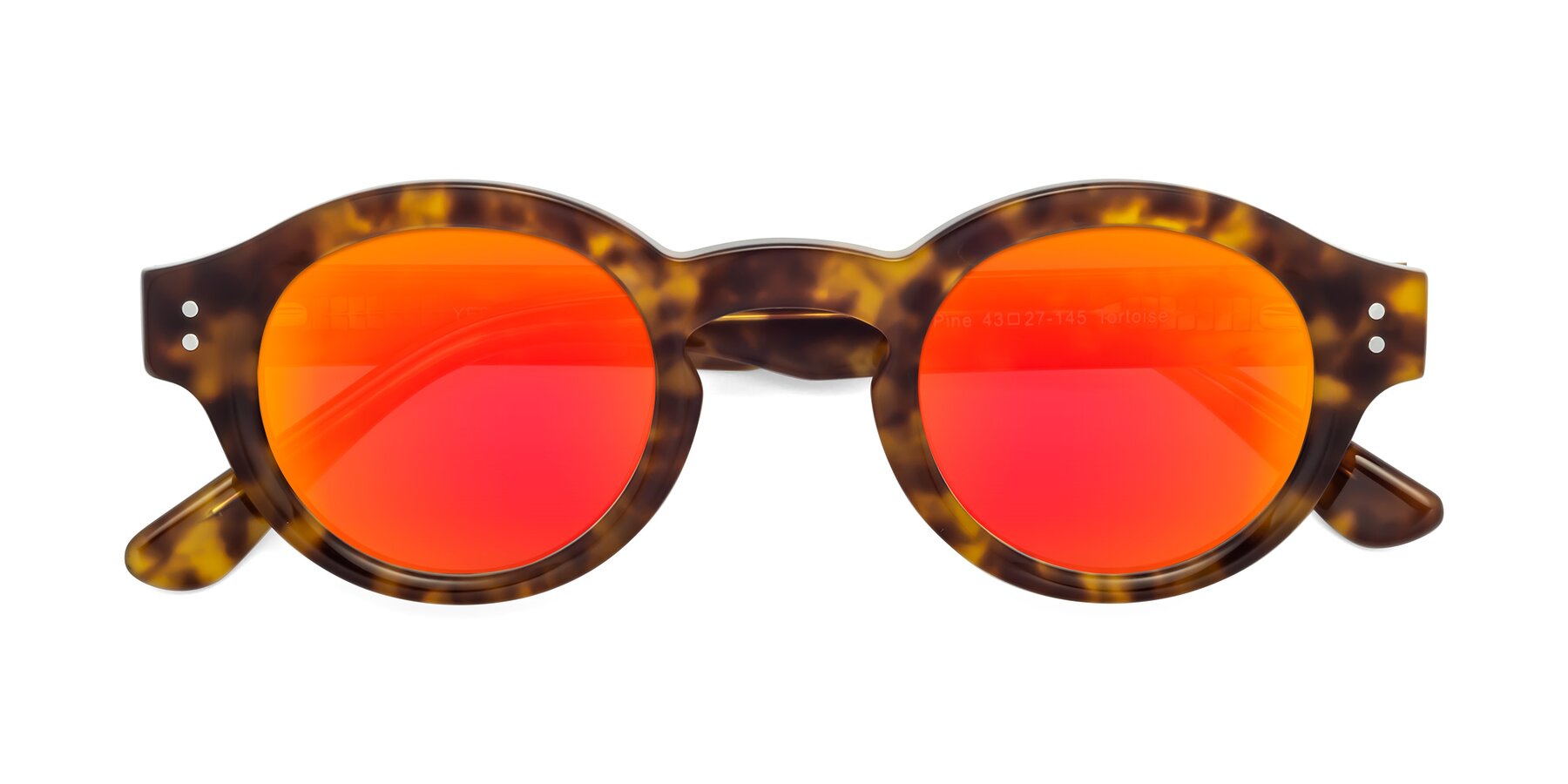 Folded Front of Pine in Tortoise with Red Gold Mirrored Lenses