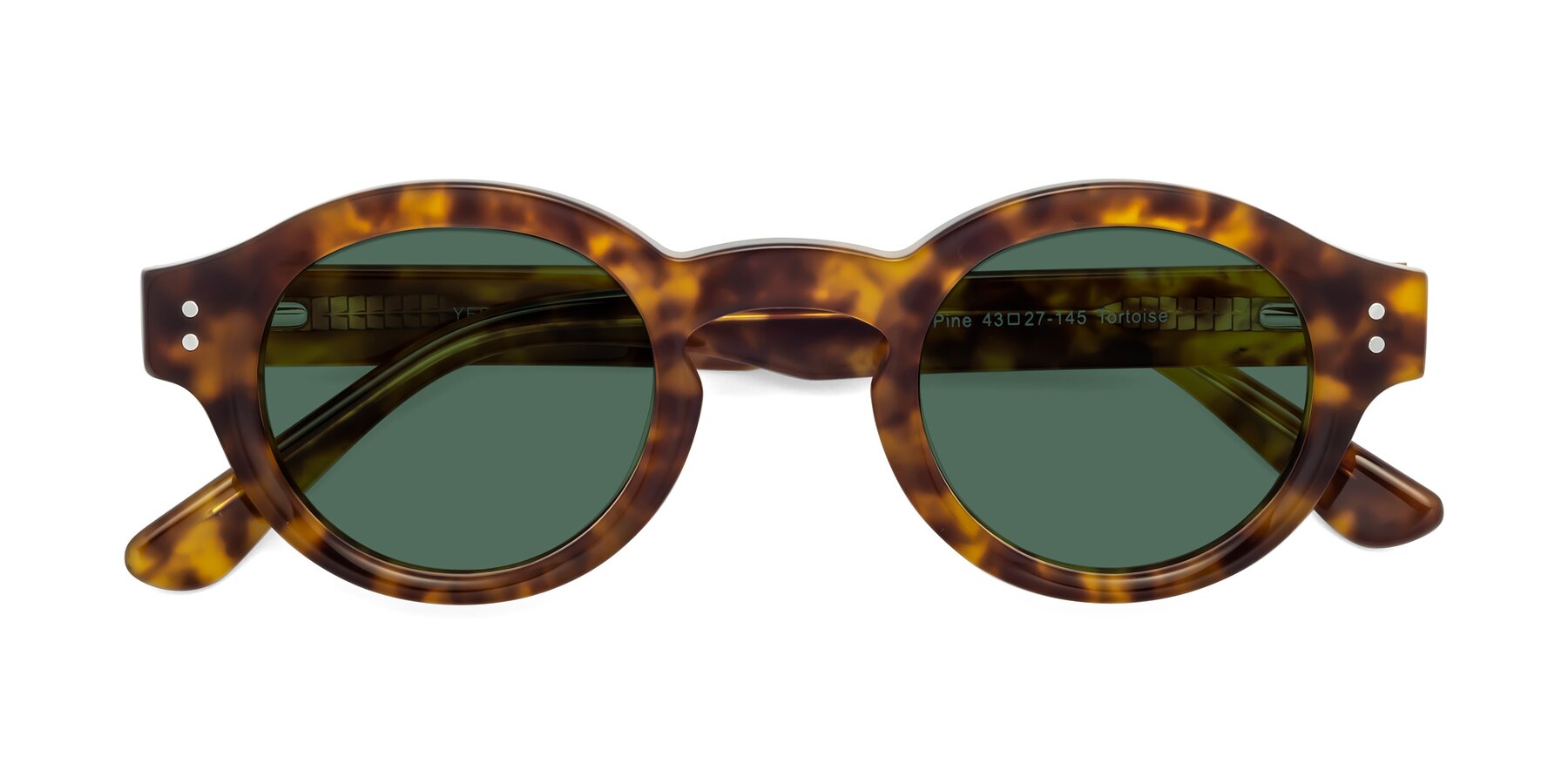 Folded Front of Pine in Tortoise with Green Polarized Lenses