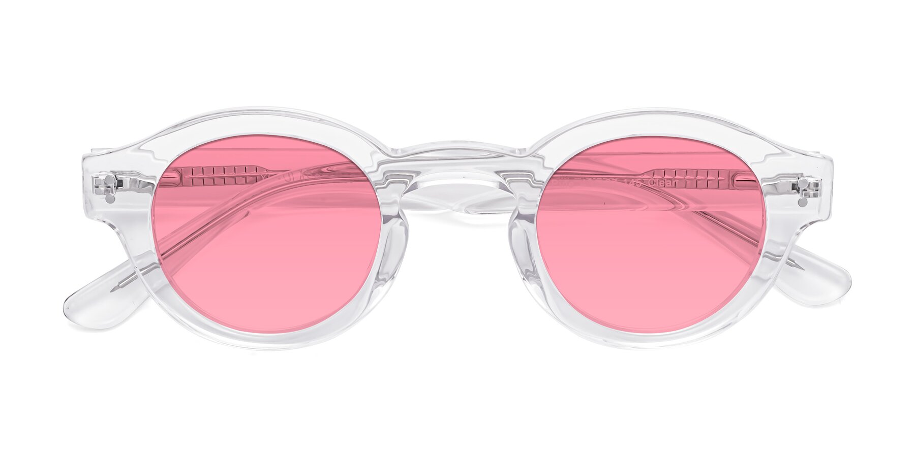Folded Front of Pine in Clear with Pink Tinted Lenses