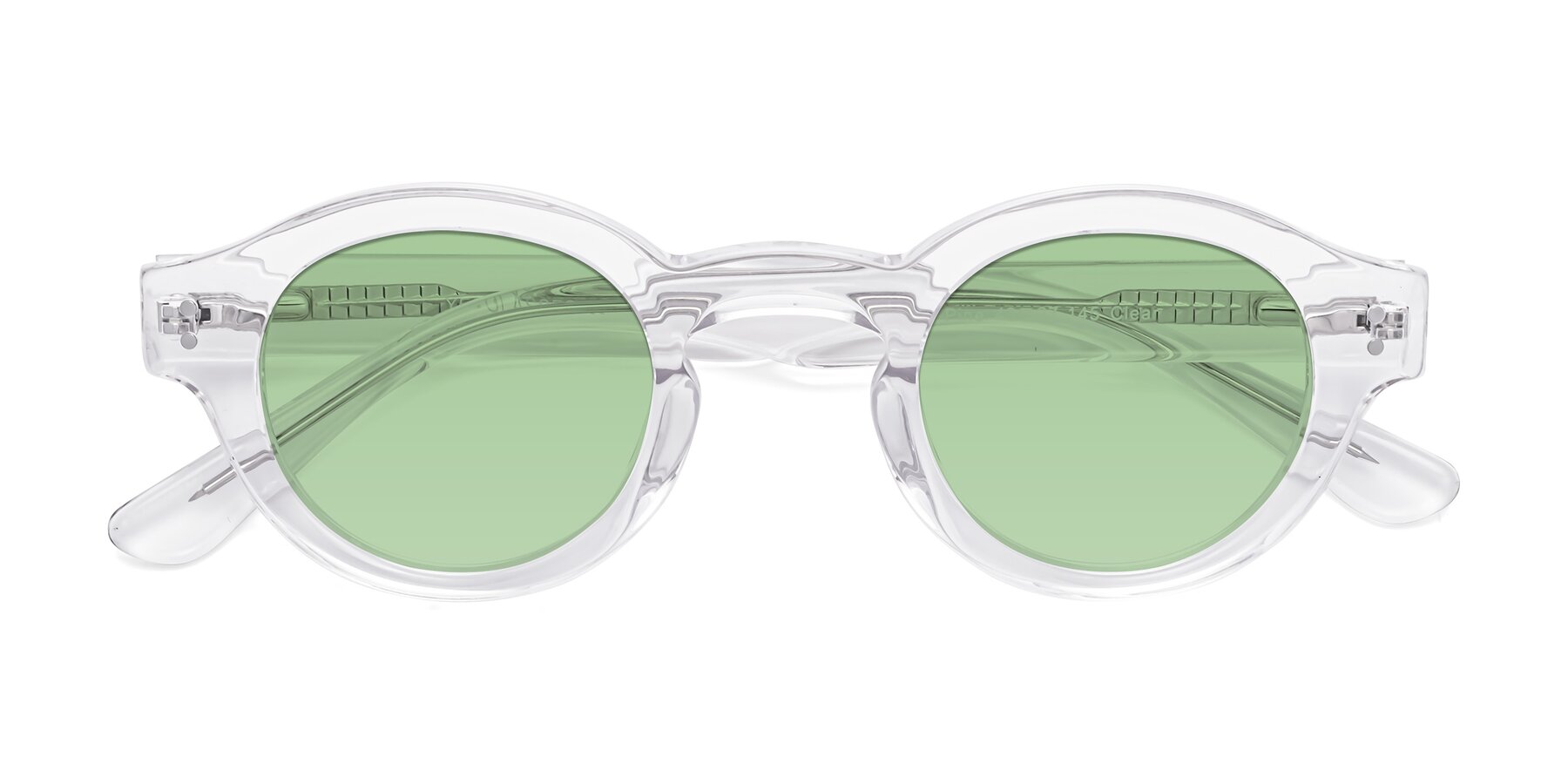 Folded Front of Pine in Clear with Medium Green Tinted Lenses