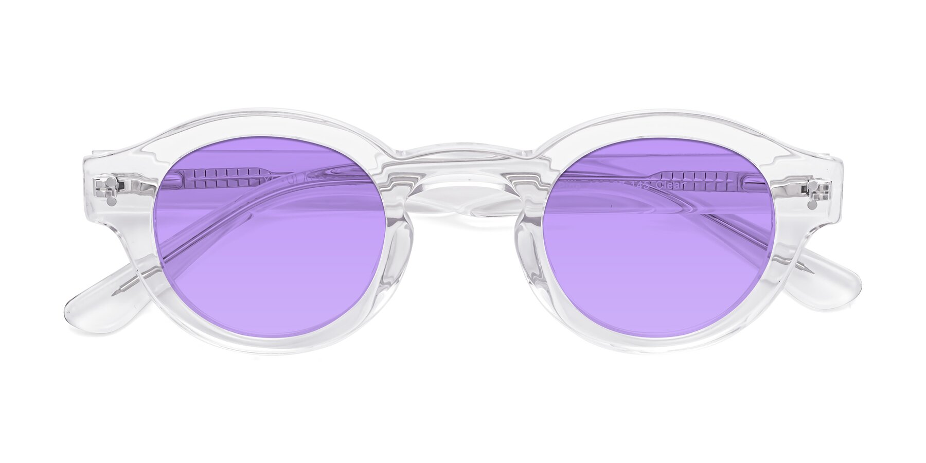 Folded Front of Pine in Clear with Medium Purple Tinted Lenses