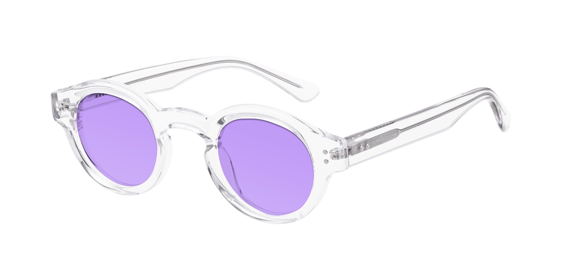 Angle of Pine in Clear with Medium Purple Tinted Lenses