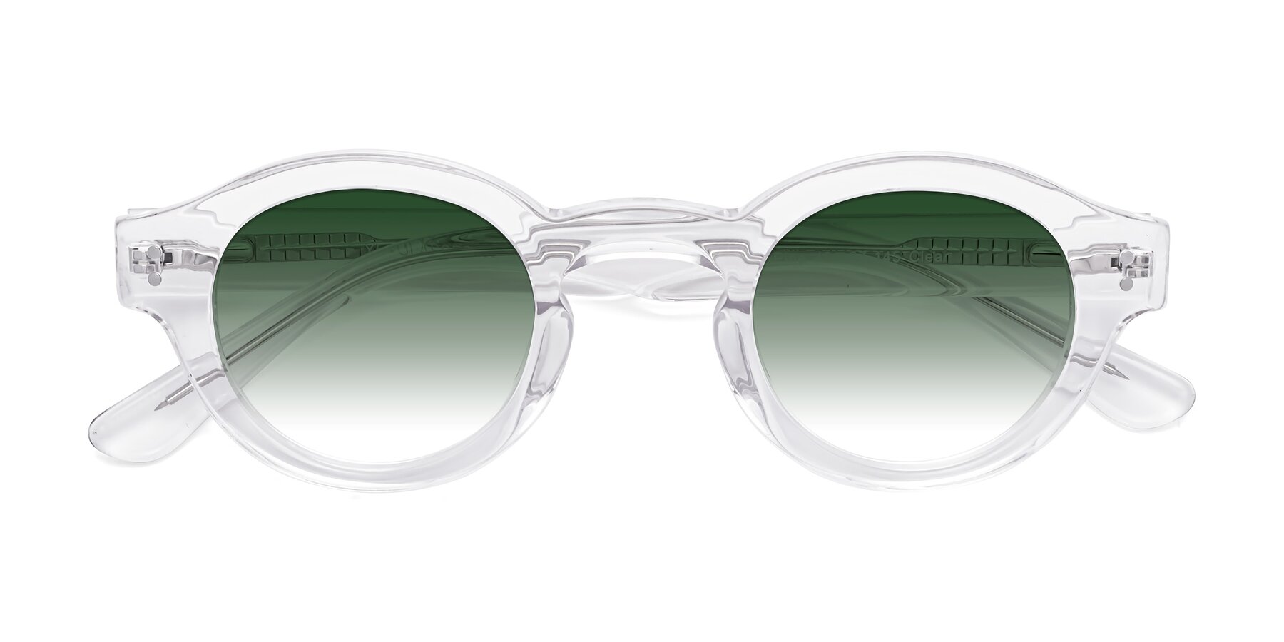 Folded Front of Pine in Clear with Green Gradient Lenses