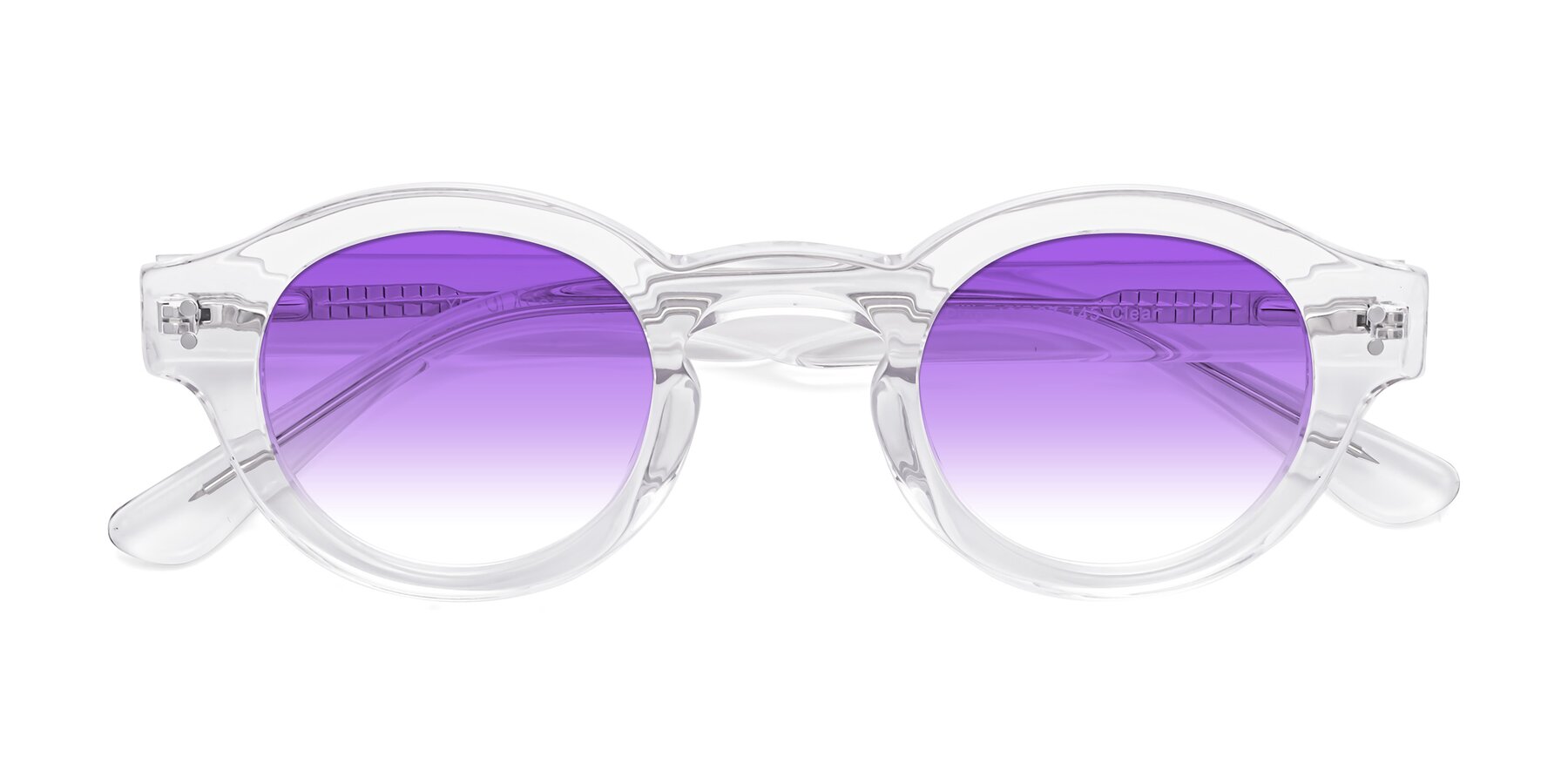 Folded Front of Pine in Clear with Purple Gradient Lenses