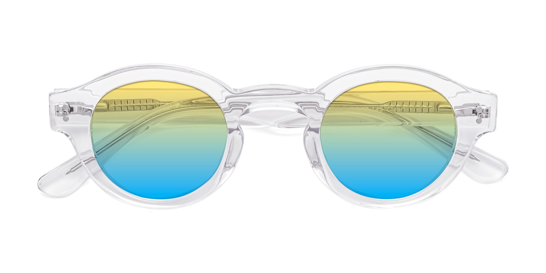 Folded Front of Pine in Clear with Yellow / Blue Gradient Lenses