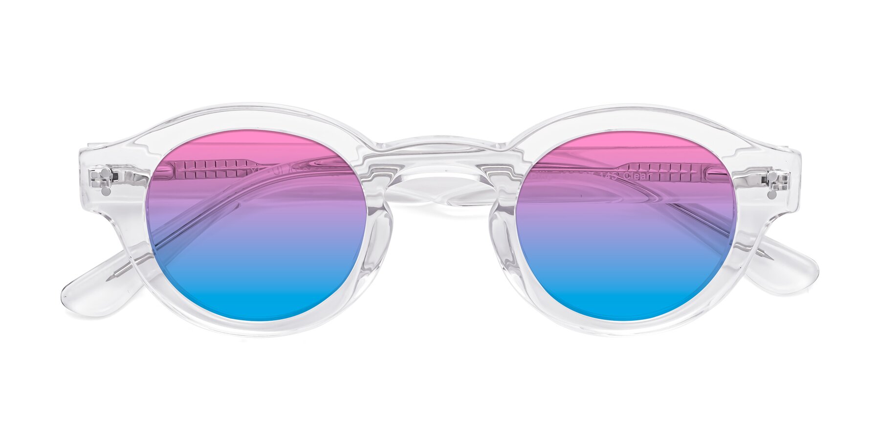 Folded Front of Pine in Clear with Pink / Blue Gradient Lenses