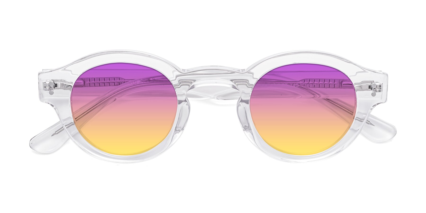 Folded Front of Pine in Clear with Purple / Yellow Gradient Lenses
