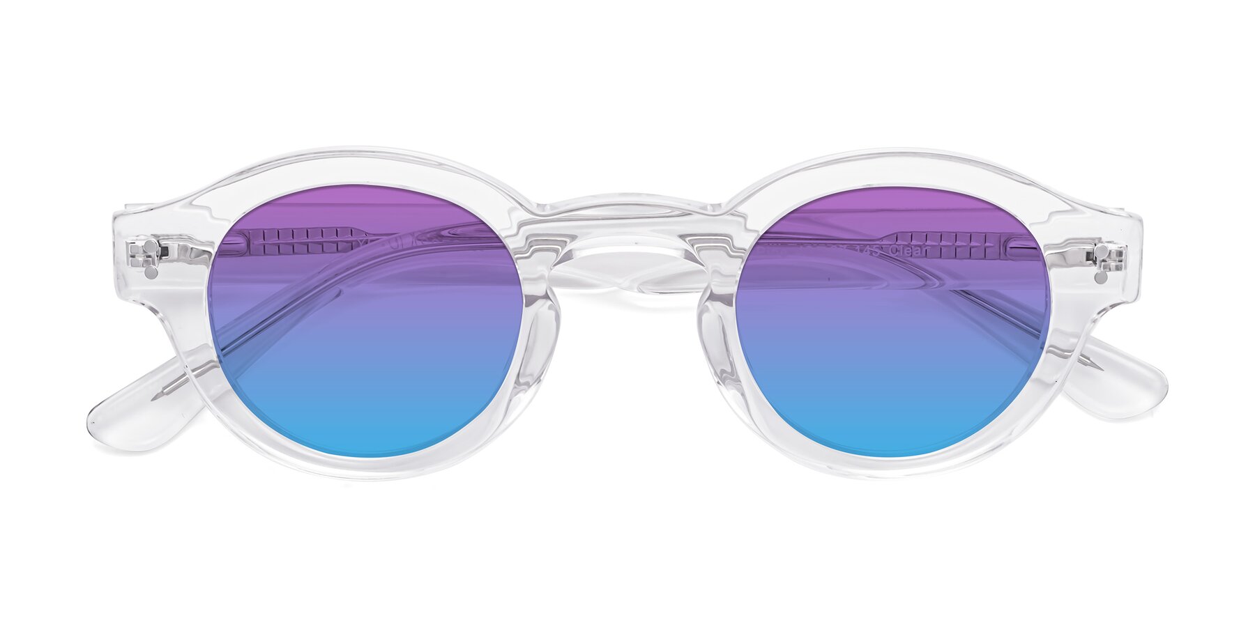 Folded Front of Pine in Clear with Purple / Blue Gradient Lenses