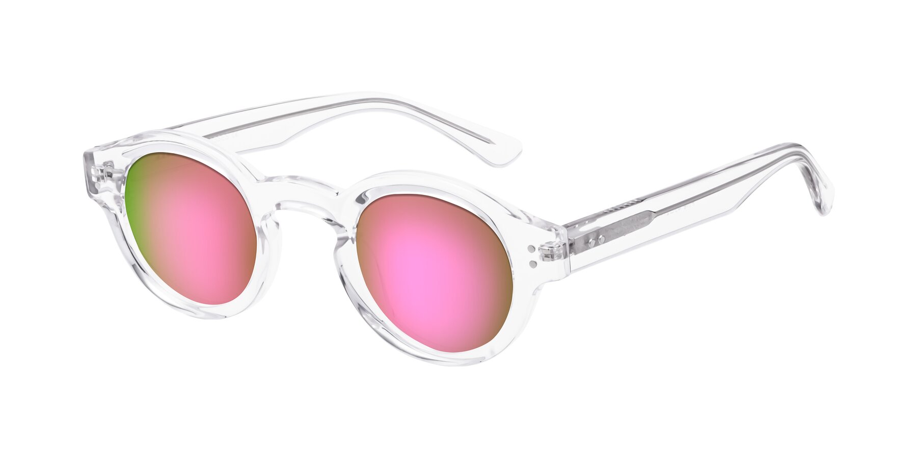 Angle of Pine in Clear with Pink Mirrored Lenses