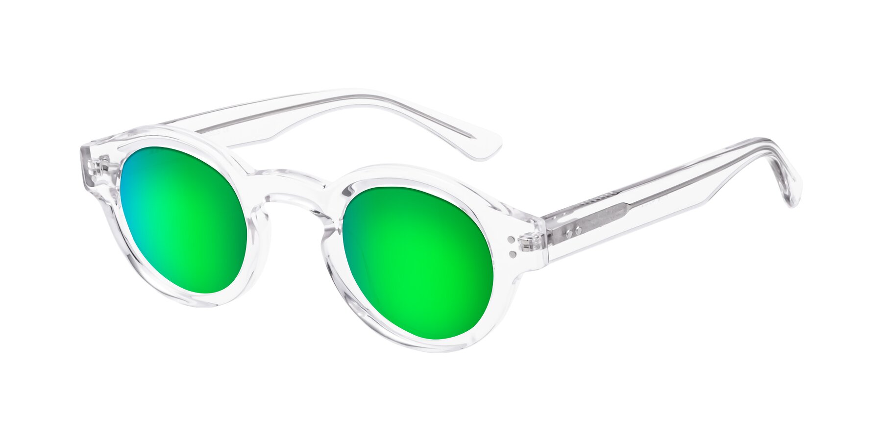 Angle of Pine in Clear with Green Mirrored Lenses