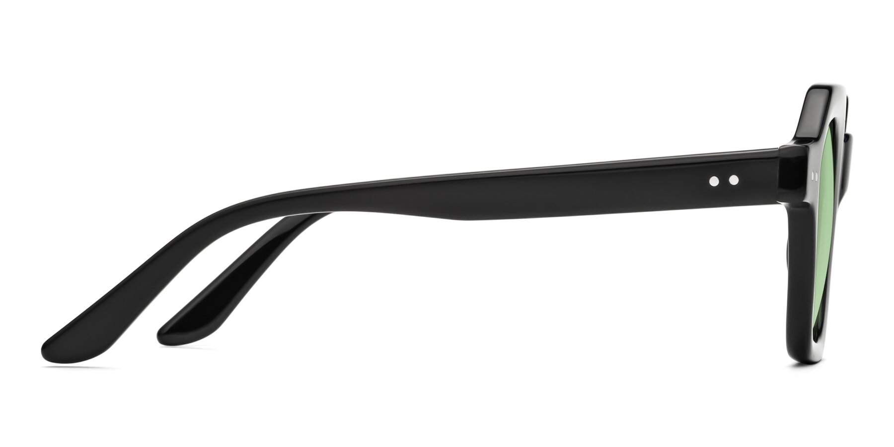 Side of Vector in Black with Medium Green Tinted Lenses