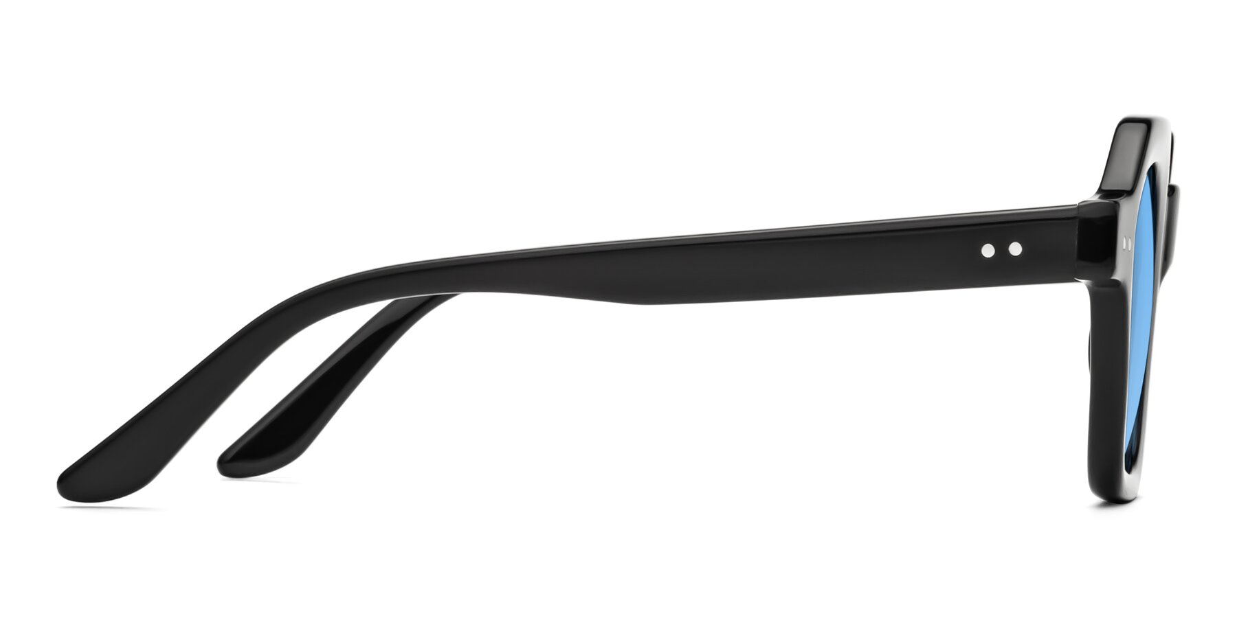 Side of Vector in Black with Medium Blue Tinted Lenses