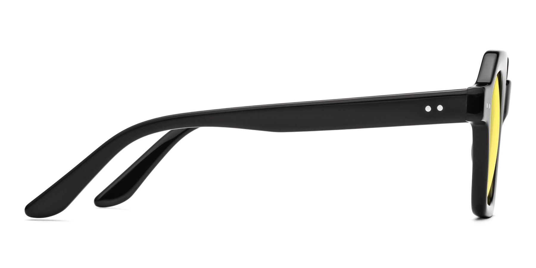 Side of Vector in Black with Medium Yellow Tinted Lenses