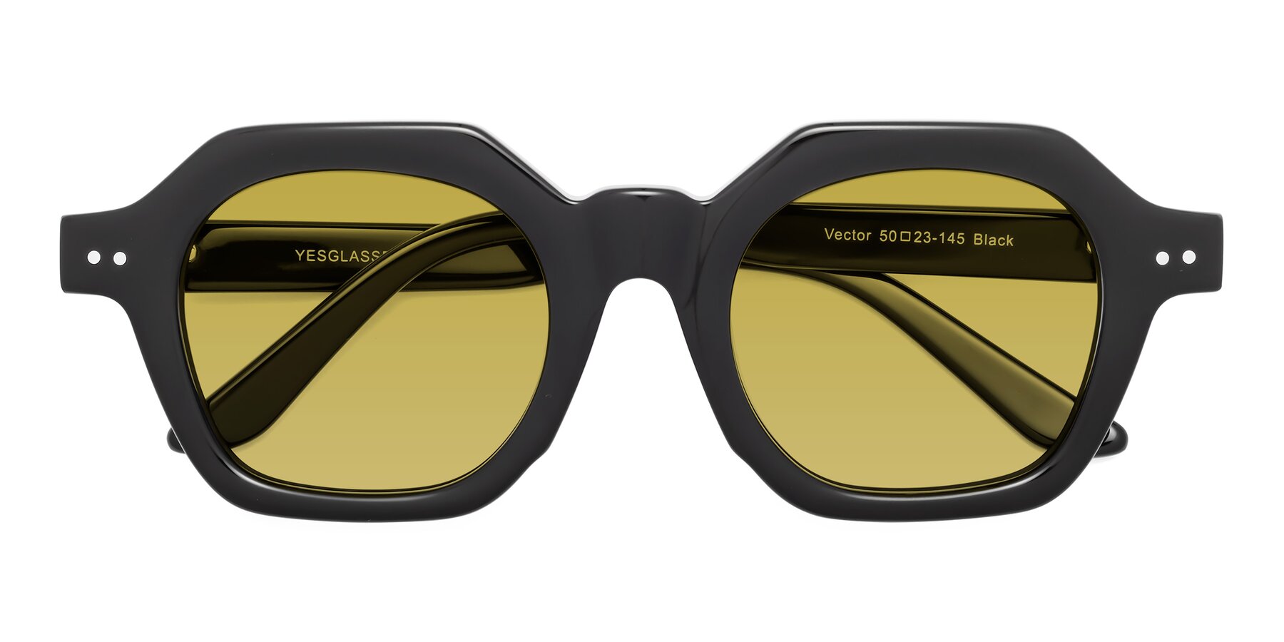 Folded Front of Vector in Black with Champagne Tinted Lenses