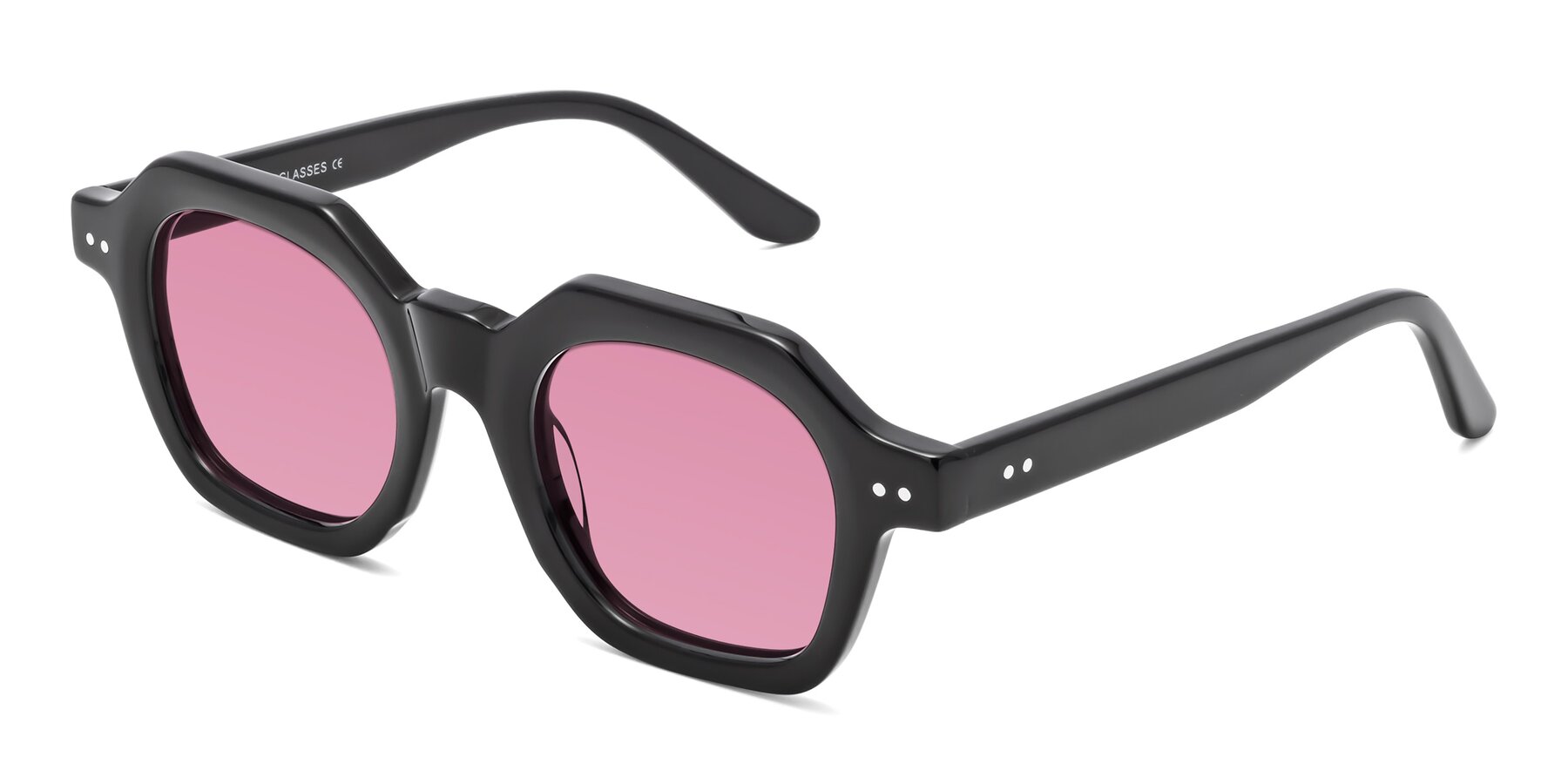 Angle of Vector in Black with Medium Wine Tinted Lenses