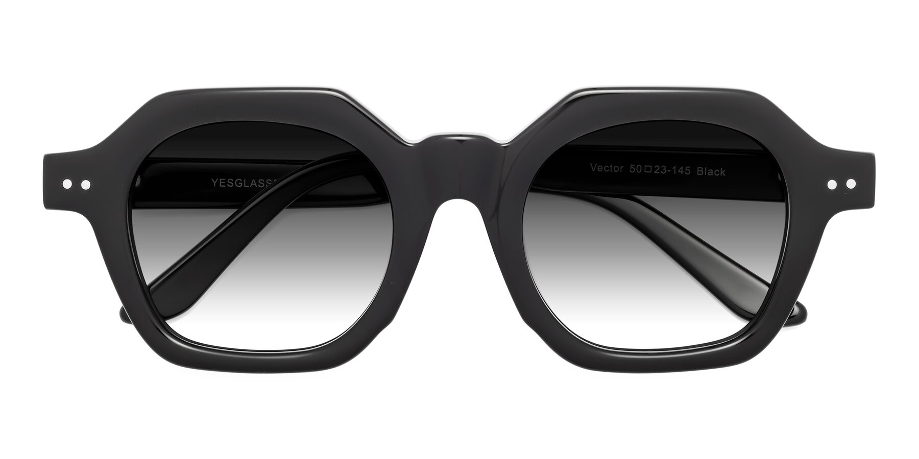 Folded Front of Vector in Black with Gray Gradient Lenses