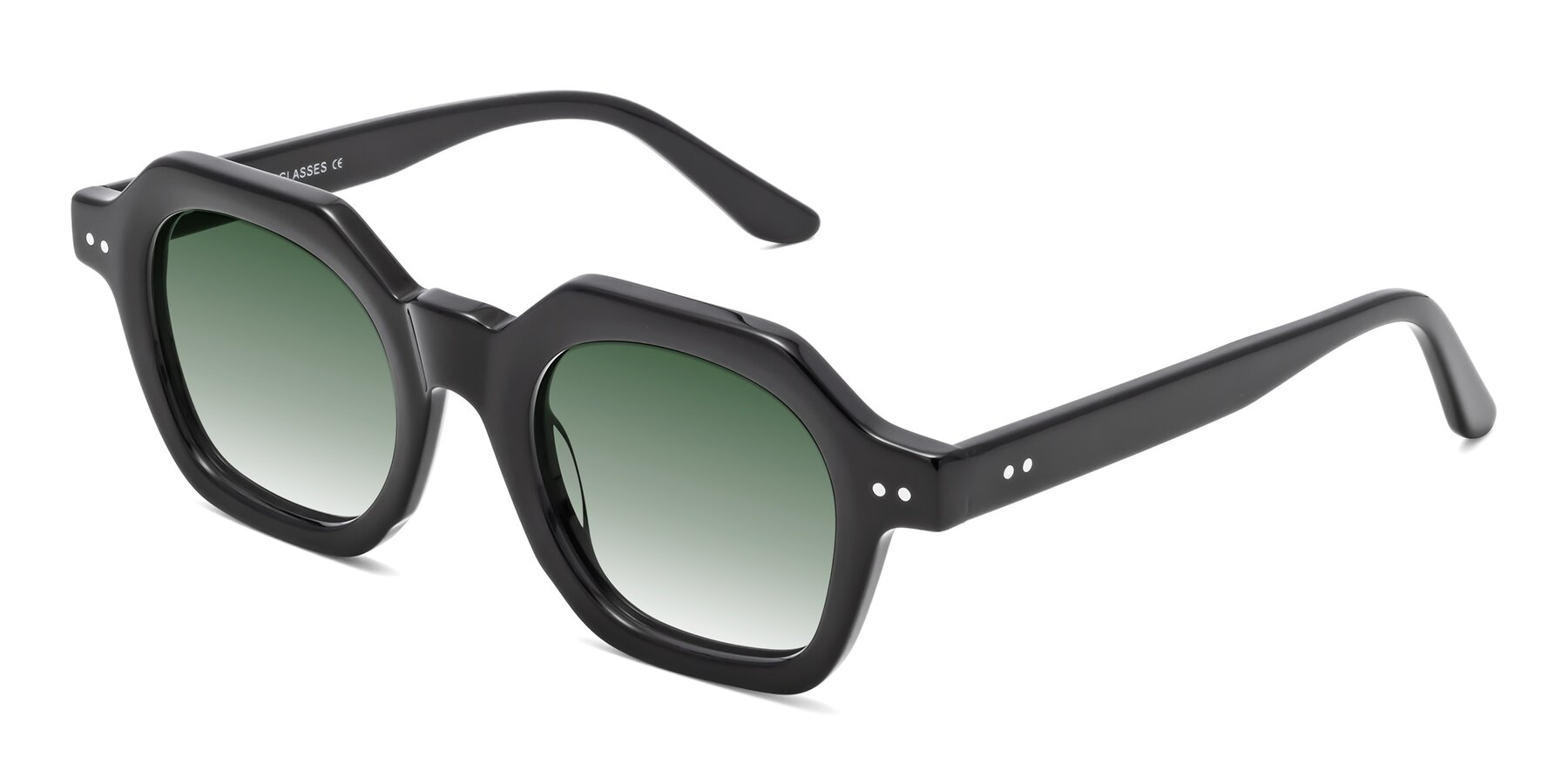 Angle of Vector in Black with Green Gradient Lenses